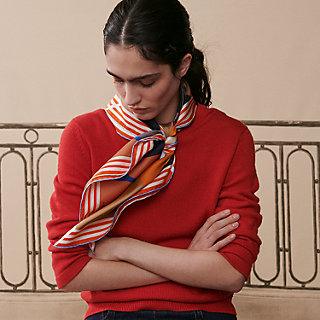 Hermes Carré 90 Springs Scarf Red / White / Gold Silk 90